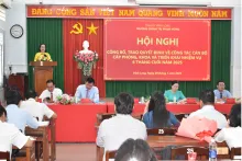 ThS. Nguyễn Trúc Hạnh, Tỉnh ủy viên, Bí thư Đảng ủy, Hiệu trưởng Trường phát biểu bế mạc hội nghị